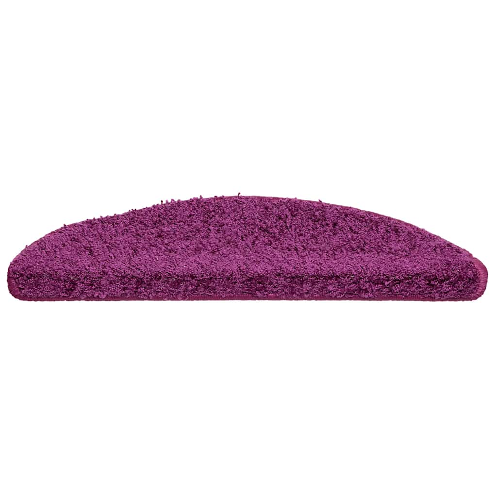 Tapetes de escada 20 peças 56x17x3 cm violeta semicircular
