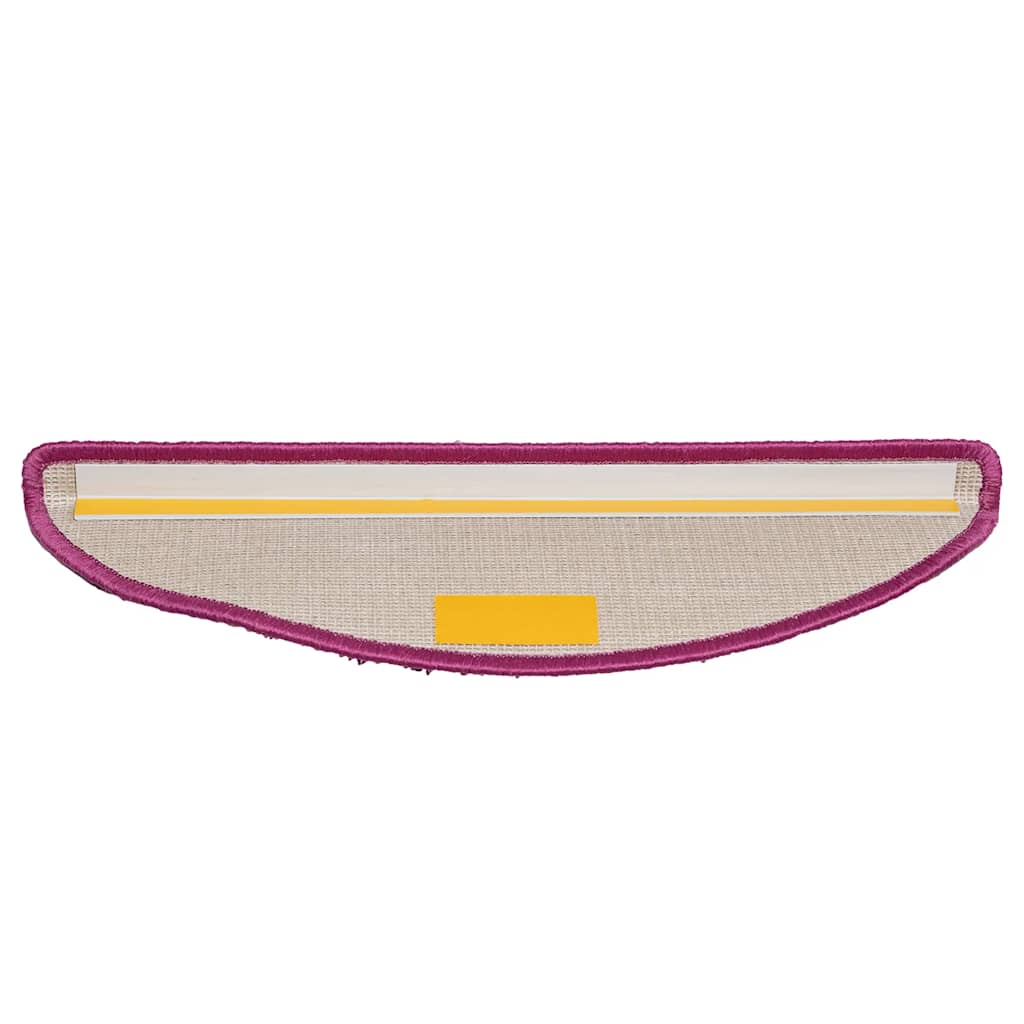 Tapetes de escada 20 peças 56x17x3 cm violeta semicircular