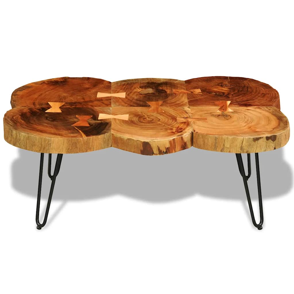 Mesa de centro 35 cm 6 troncos madeira de acácia sólida