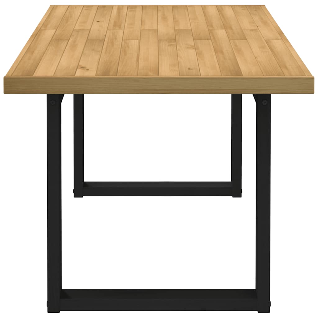 Mesa de jantar noain pernas em forma u 160x90x75cm pinho maciço