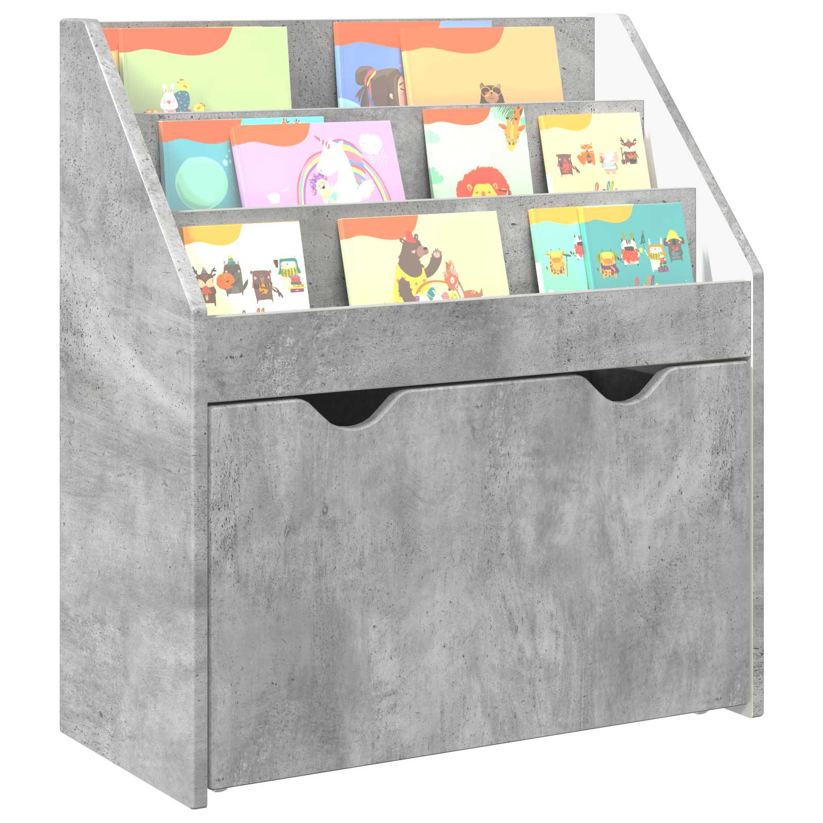 Estante infantil com gaveta cinzento 60 x 29,5 x 69 cm
