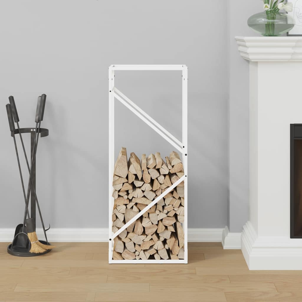Suporte para lenha 40x25x100 cm aço laminado a frio branco