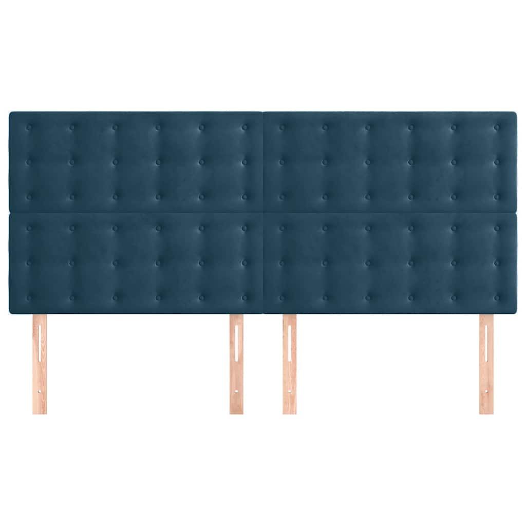 Cabeceira azul escuro 200x5x118/128 cm veludo