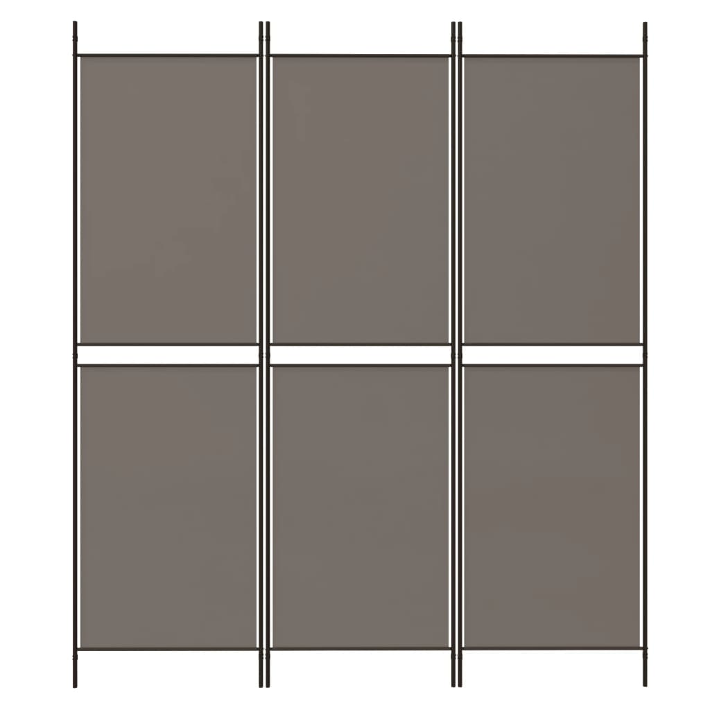 Biombo/divisória com 3 painéis 150x220 cm tecido antracite