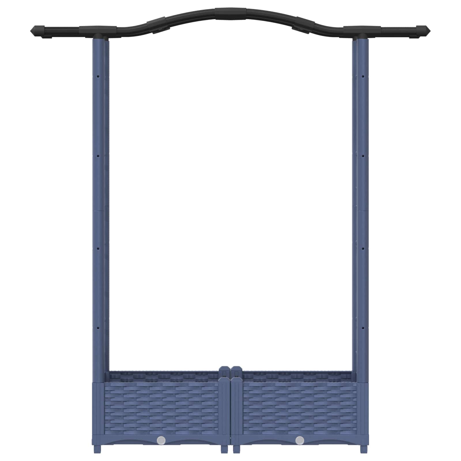 Cama elevada com treliça e telhado cinzento 124 x 40 x 123 cm