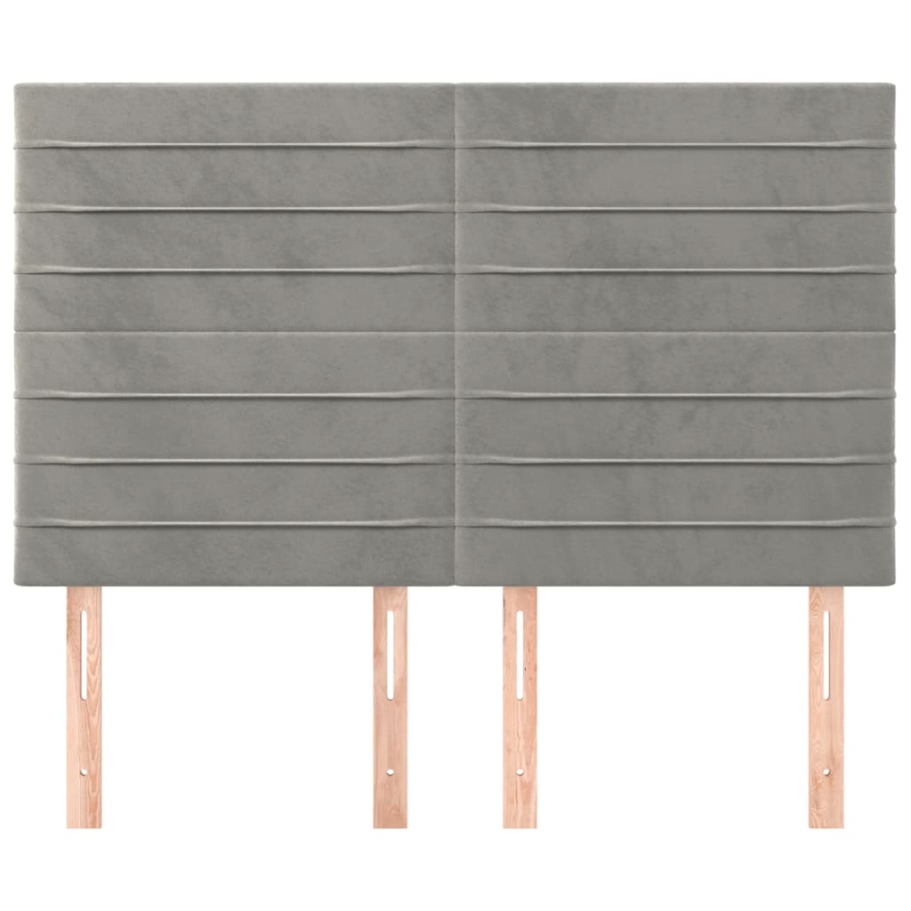 Cabeceira cinza claro 144x5x118/128 cm veludo