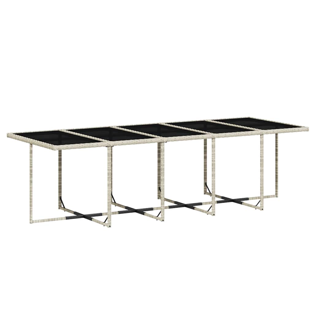 11 Pcs conjunto jantar p/ jardim c/ almofadões vime PE cinzento