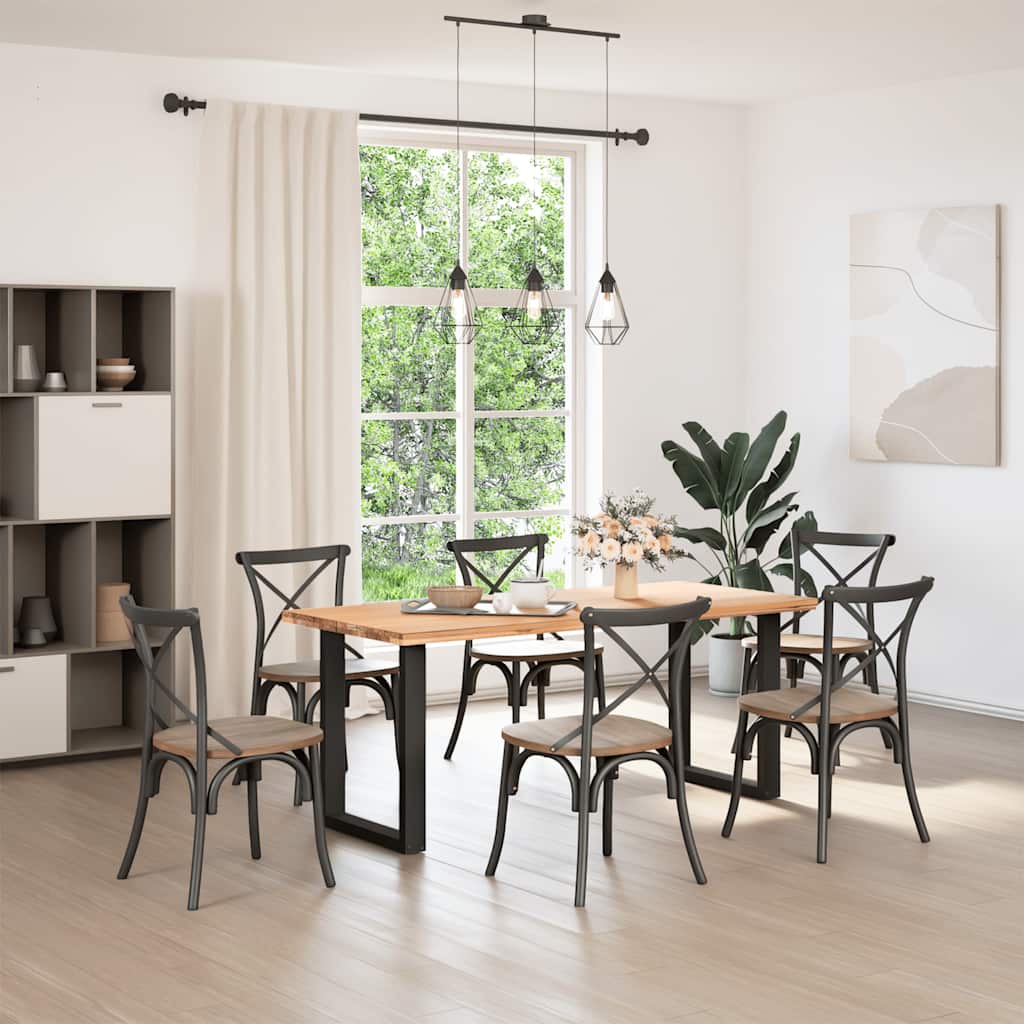 Pés de mesa de jantar em forma de u, 2 peças, preto, 70 x (72-73) cm, aço
