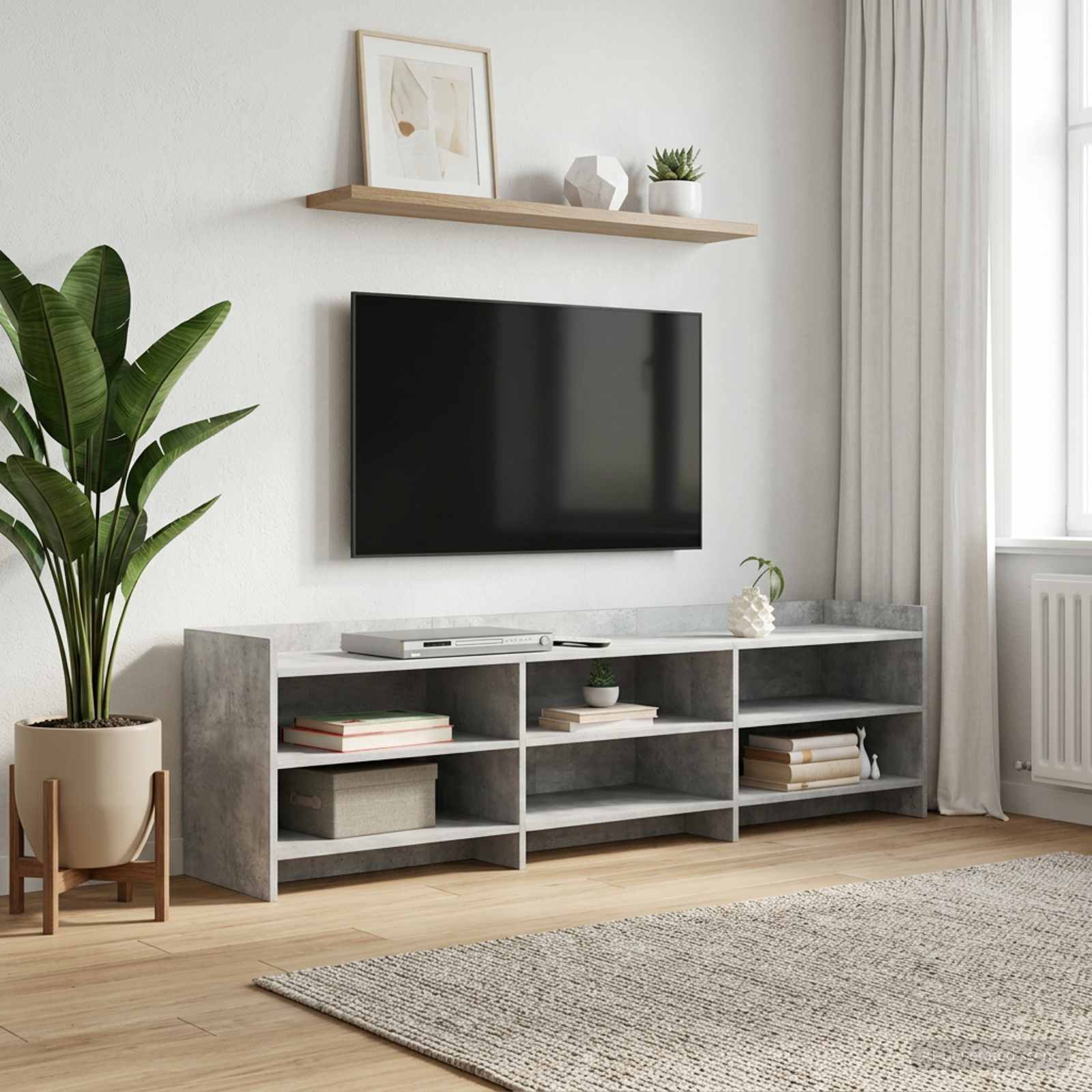Gabinete para TV 168 x 33 x 47 cm cinzento cimento