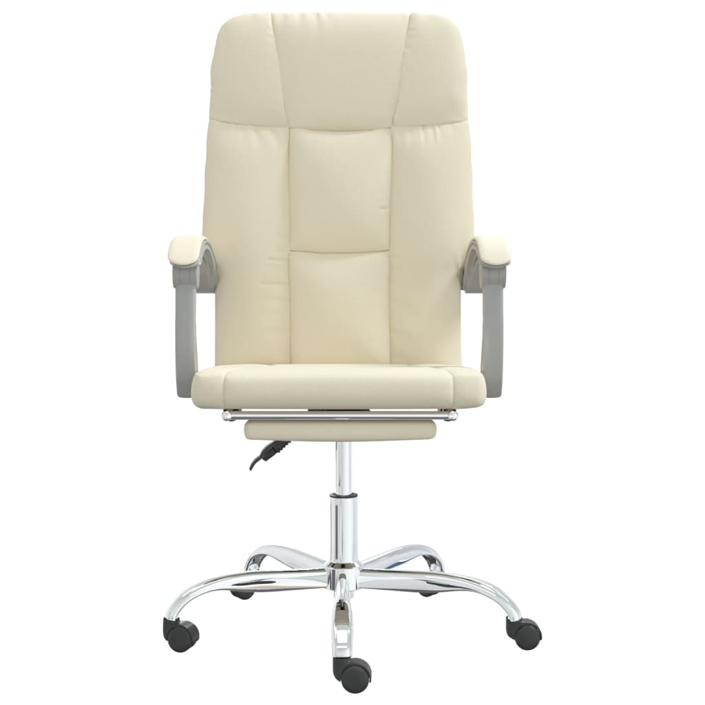 Cadeira de escritório reclinável couro artificial cor creme