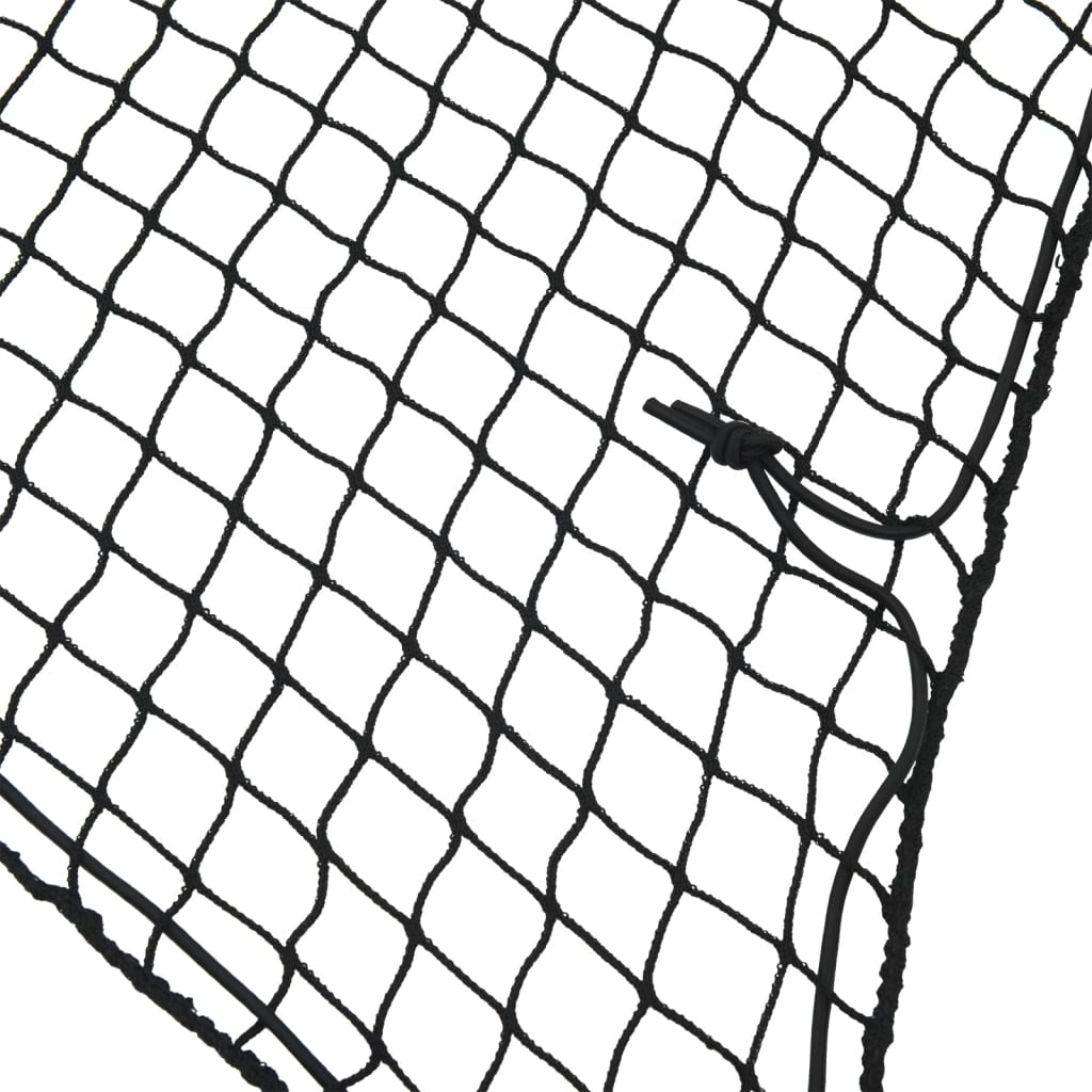 Rede para reboque com corda elástica 3,5x3 m PP preto