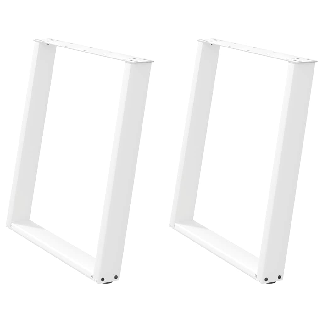 Pés de mesa de jantar em forma de u, 2 peças, branco, 80x (72-73) cm, aço