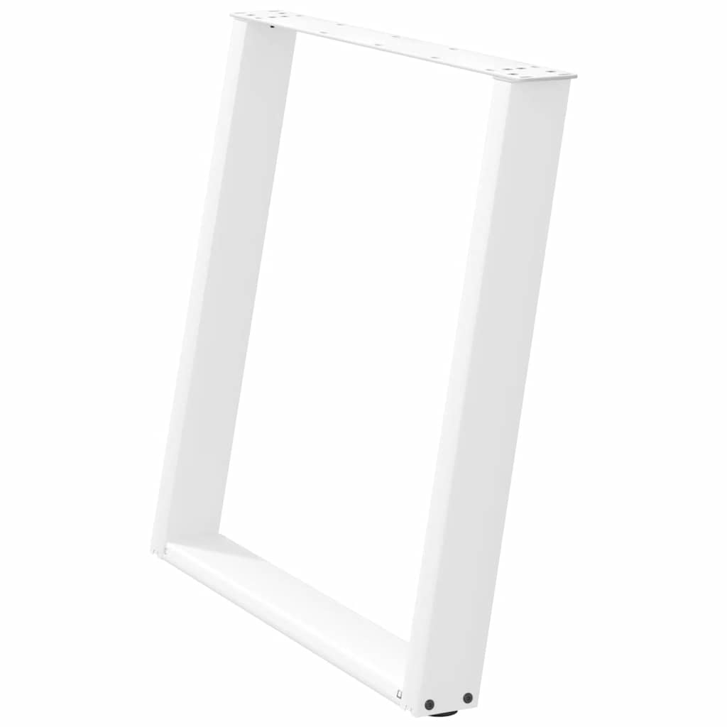 Pés de mesa de jantar em forma de u, 2 peças, branco, 80x (72-73) cm, aço
