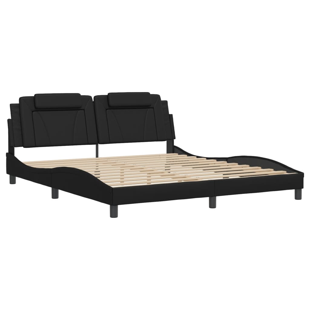 Estrutura de cama viana com LED sem colchão 180x200cm preto