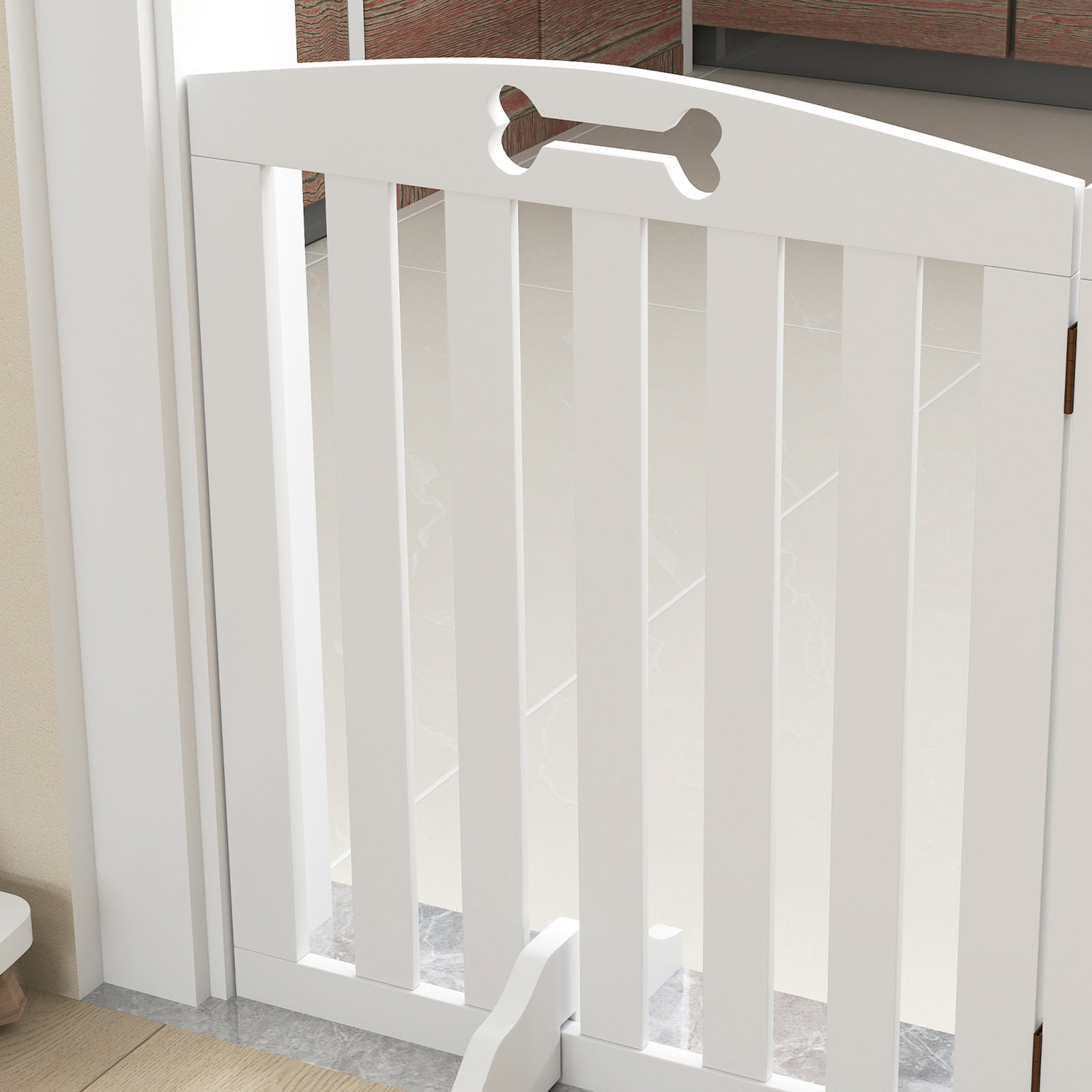Barreira de segurança dobrável para cães 155 cm vedação para cães médios de 3 painéis com pés removíveis 155x30x61 cm branco