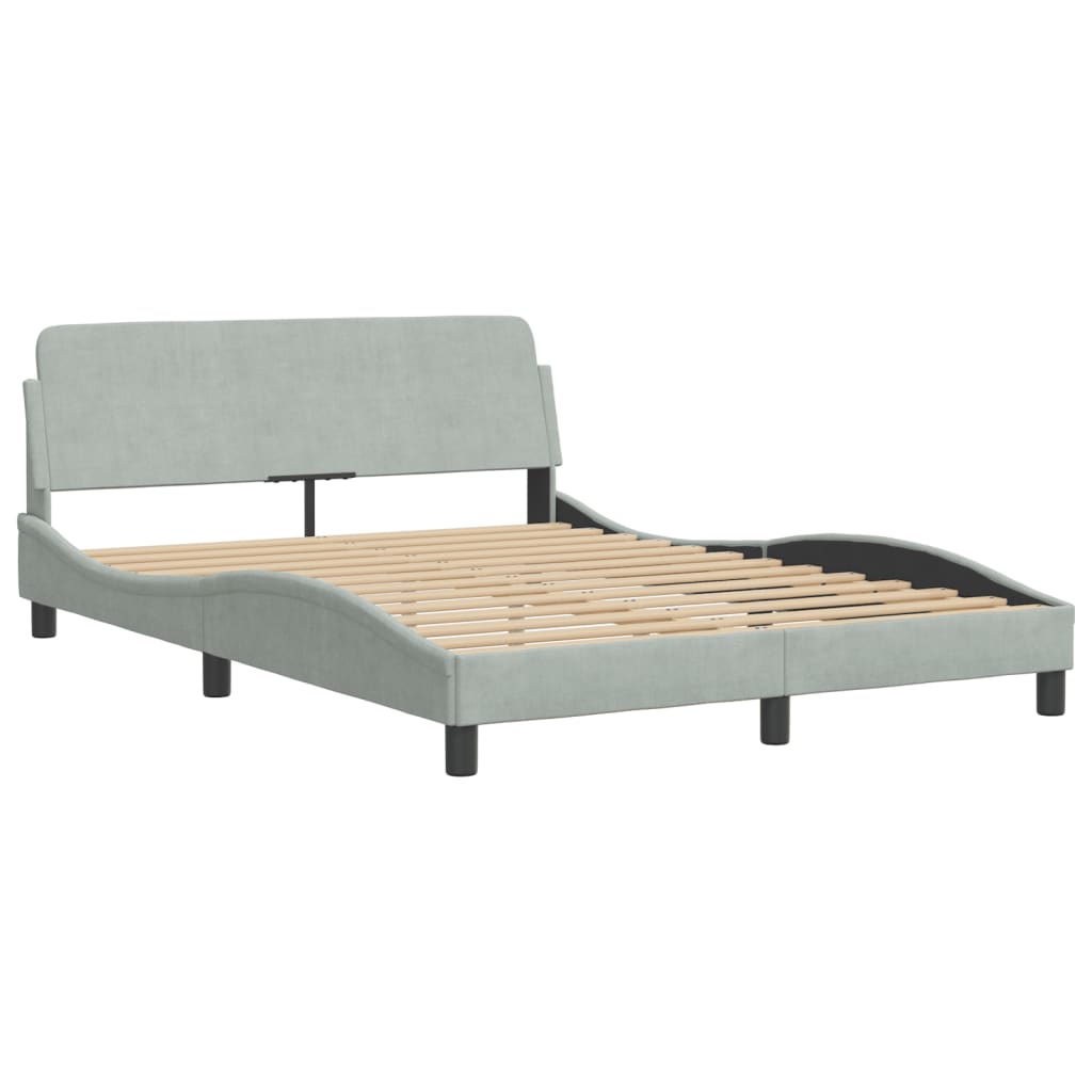 Cama com colchão hanko 120x200 cm veludo cinzento-claro