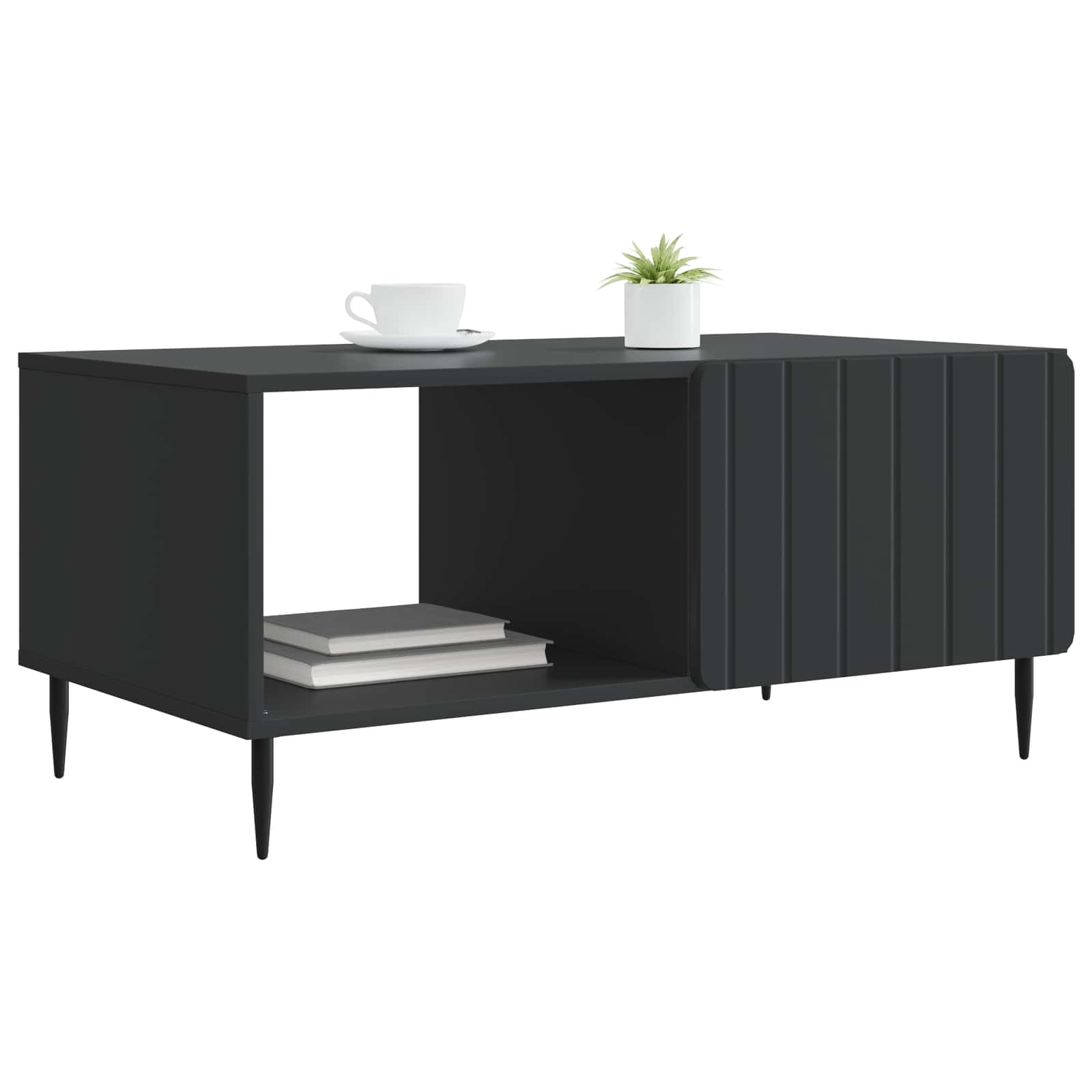 Mesa de centro preto 90 x 50 x 40 cm derivados de madeira