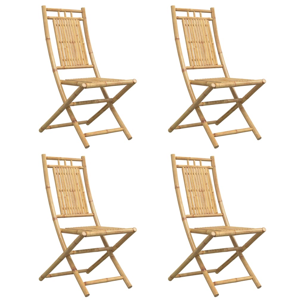 Cadeiras de jardim dobráveis 4 pcs 46x66x99 cm bambu