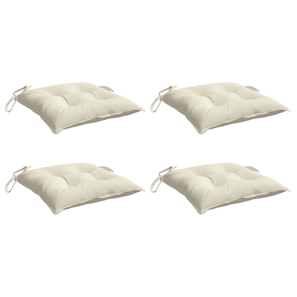 Almofadões de cadeira 4 pcs 40x40x7cm tecido oxford branco nata