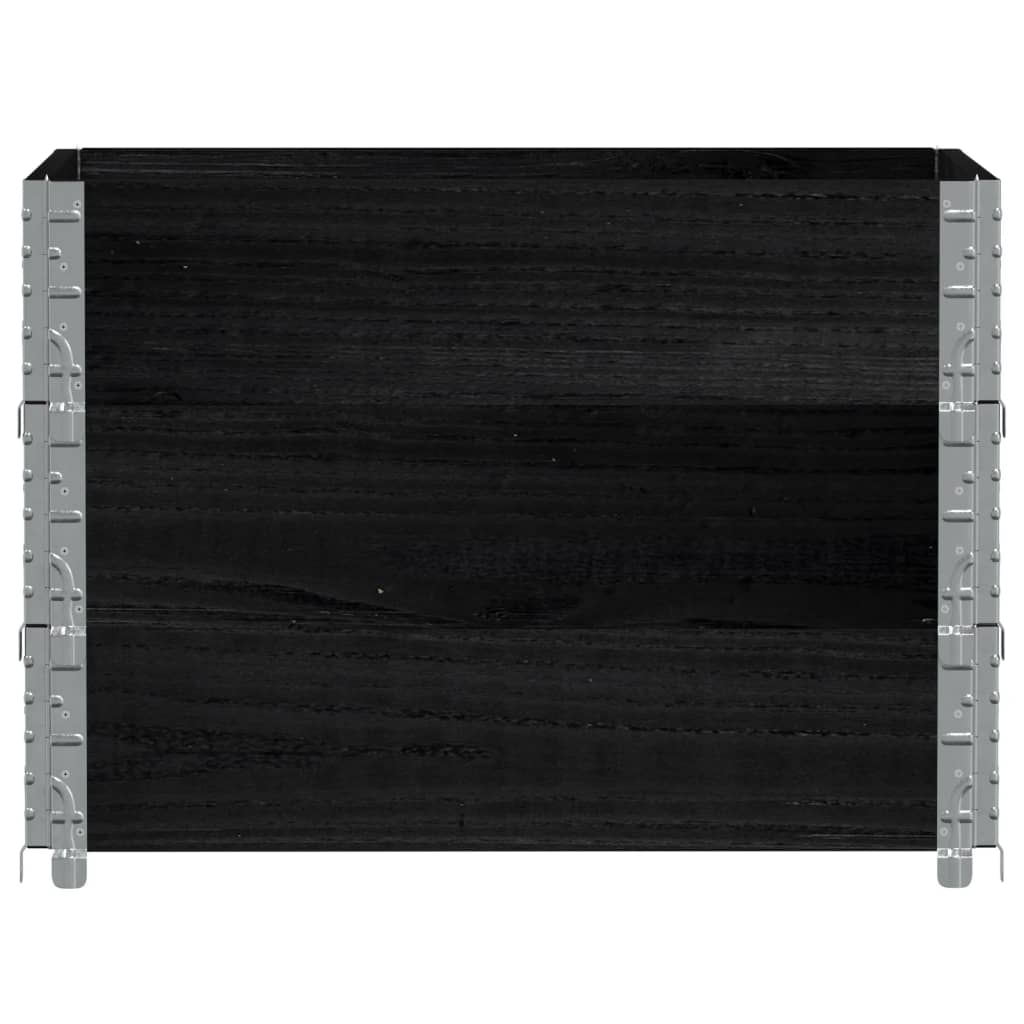 Vaso/floreira de jardim 80x60 cm madeira de pinho maciça preto