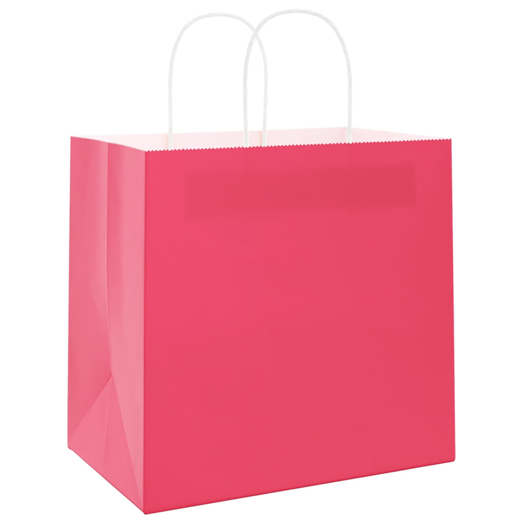 Sacos de papel 250 unid com alças rosa 54x15x49 cm
