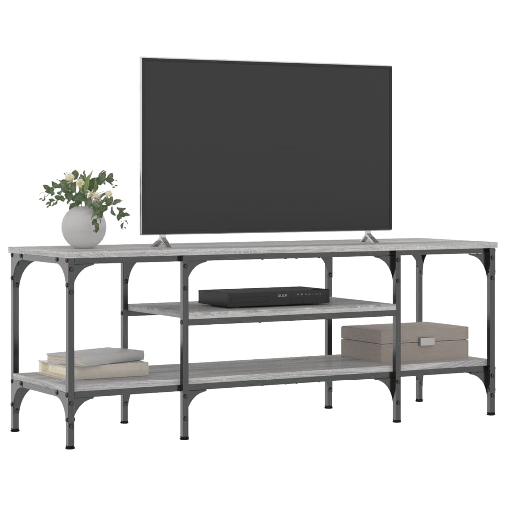 Móvel TV 121x35x45cm derivados de madeira/ferro cinzento sonoma