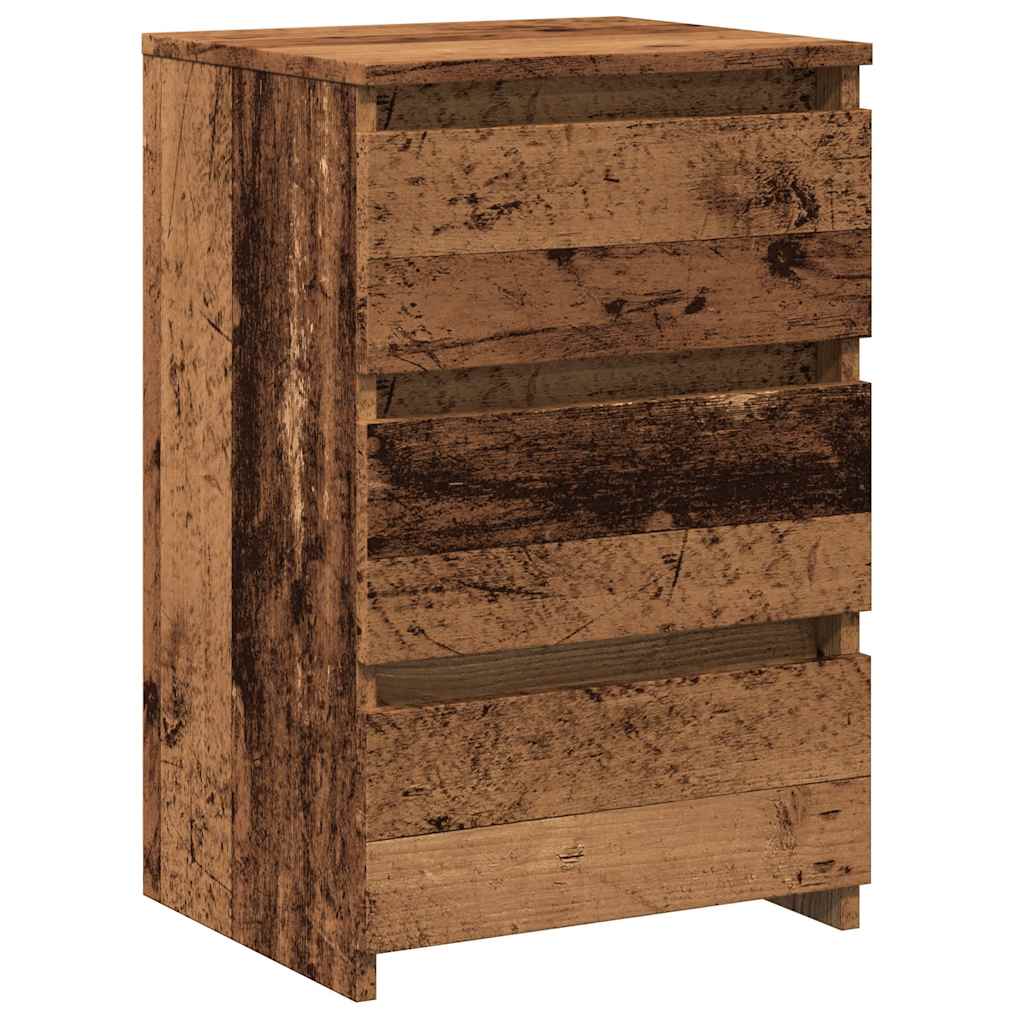 Mesa de cabeceira madeira velha 40x35x62,5cm madeira trabalhada