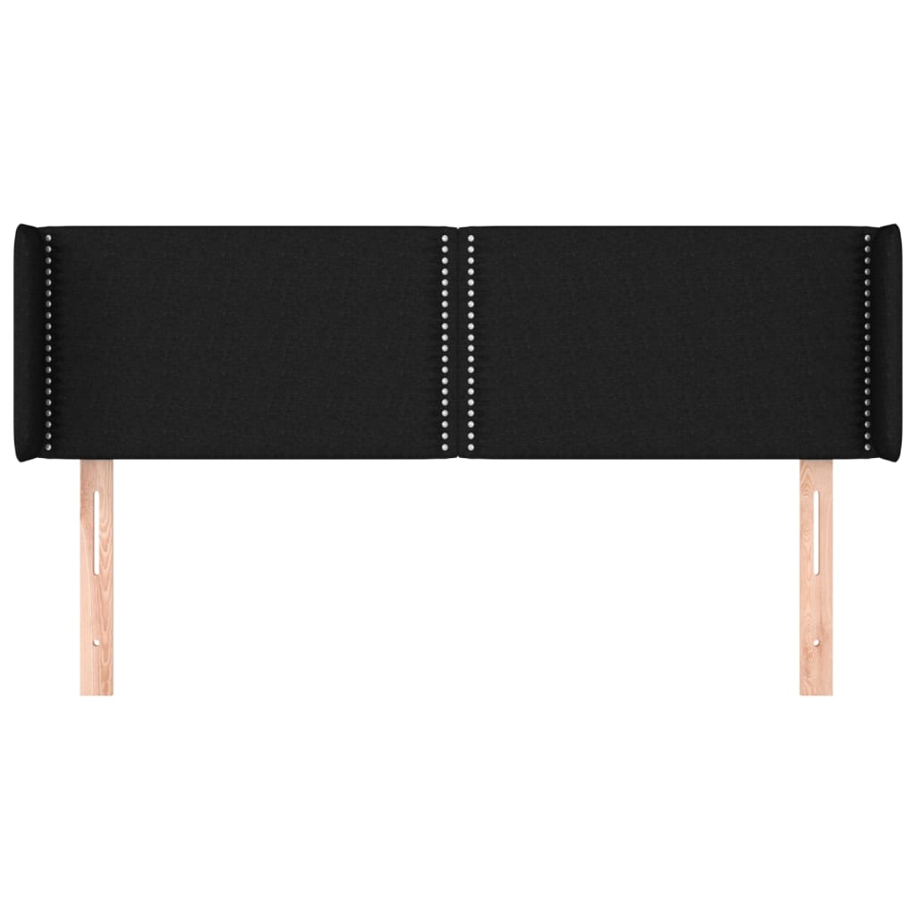 Cabeceira de cama c/ abas tecido 147x16x78/88 cm preto