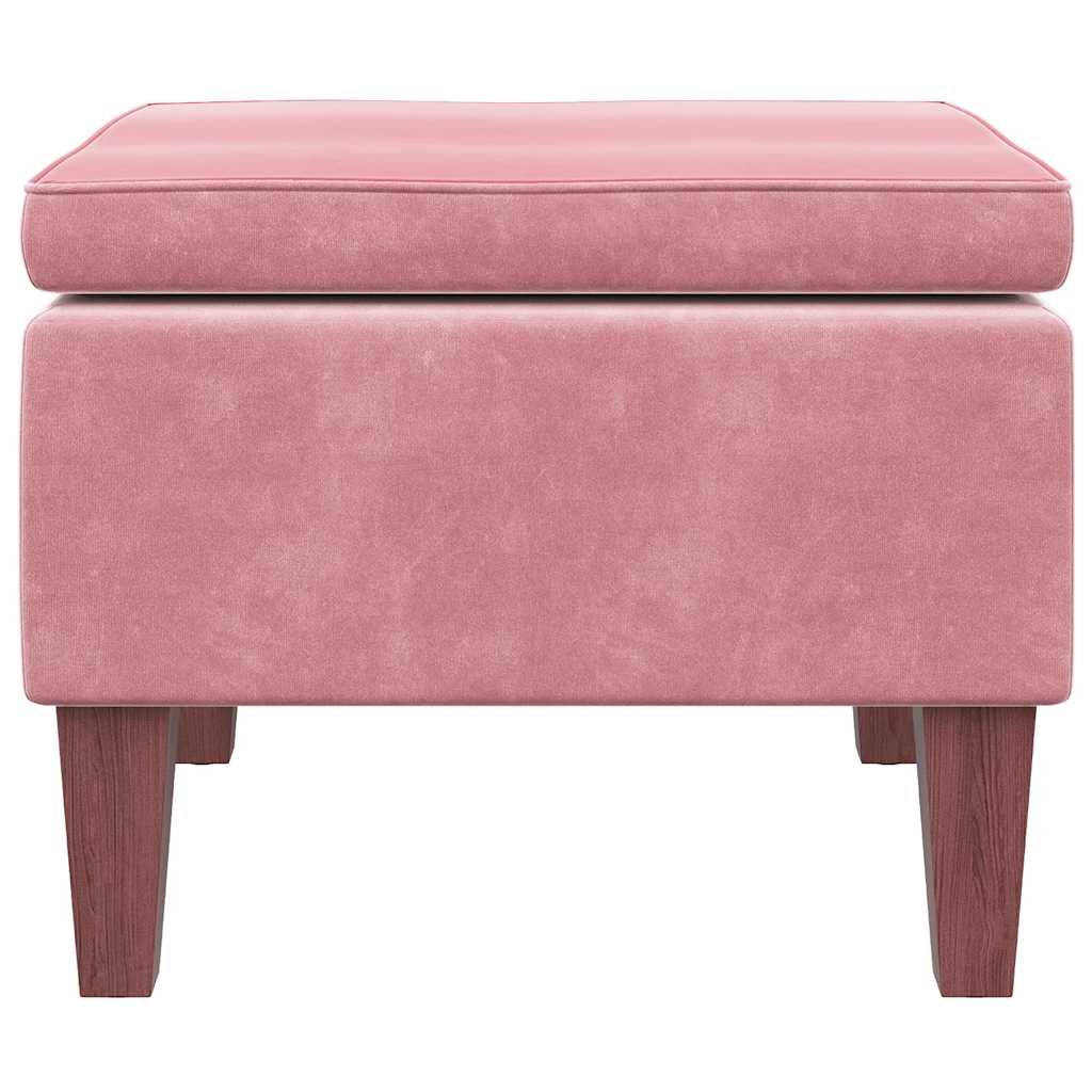 Banco com pernas de madeira veludo rosa