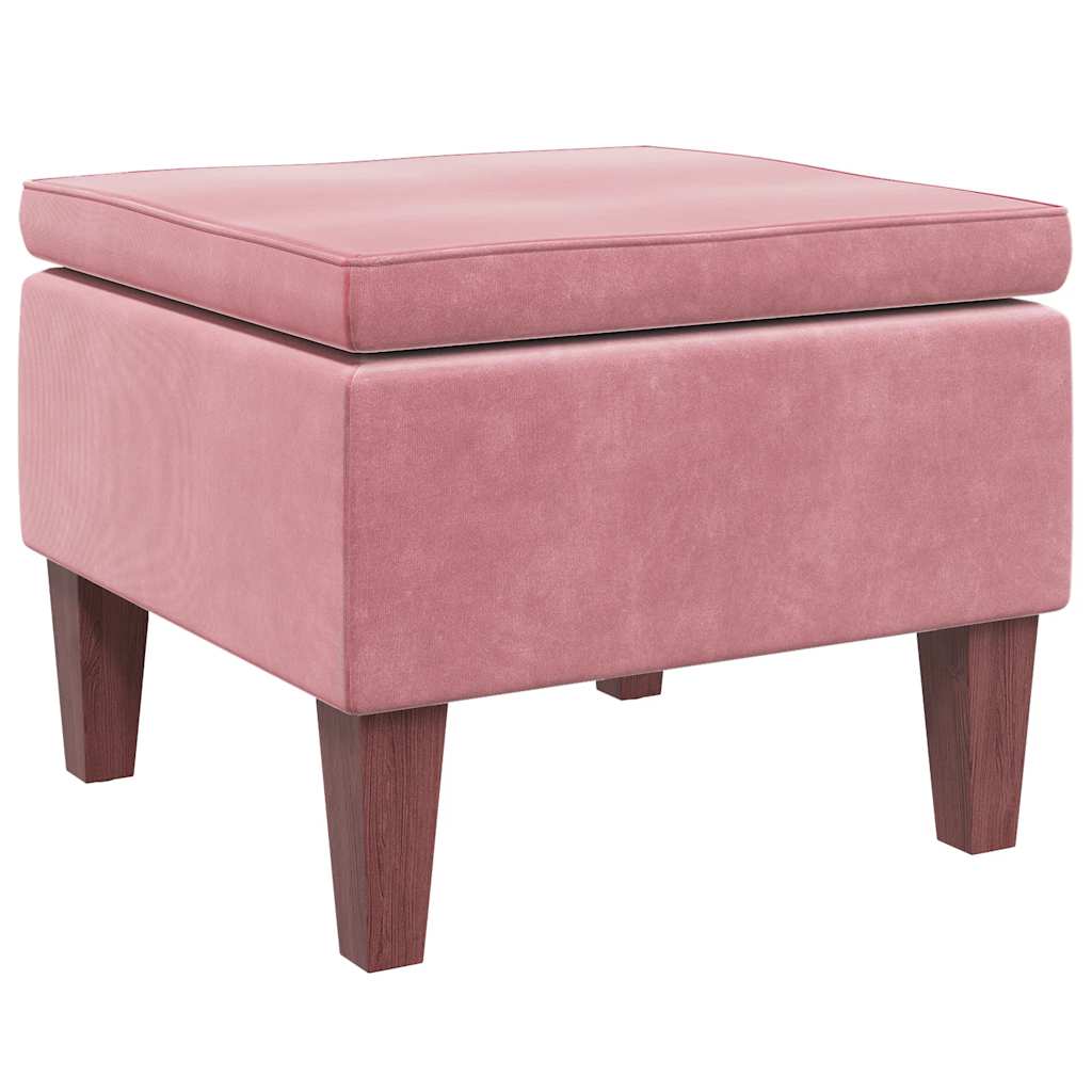 Banco com pernas de madeira veludo rosa