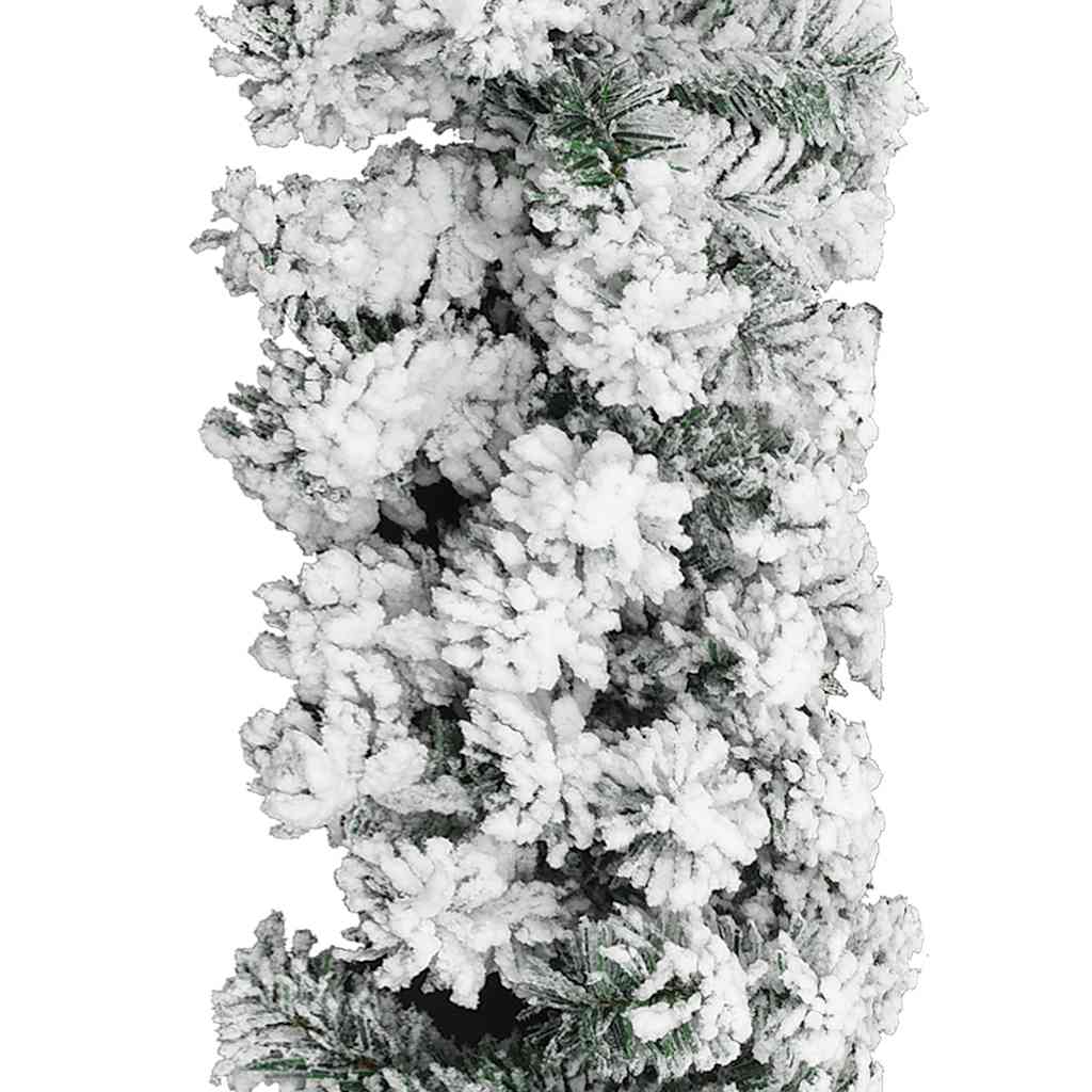 Grinalda de natal com neve 5 m PVC verde
