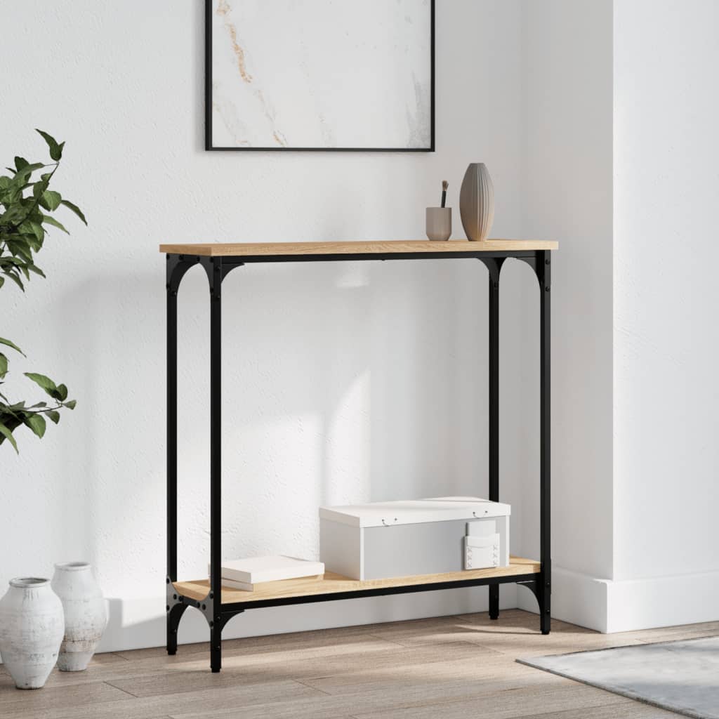 Mesa de console carvalho sonoma 75x22,5x75 cm madeira projetada