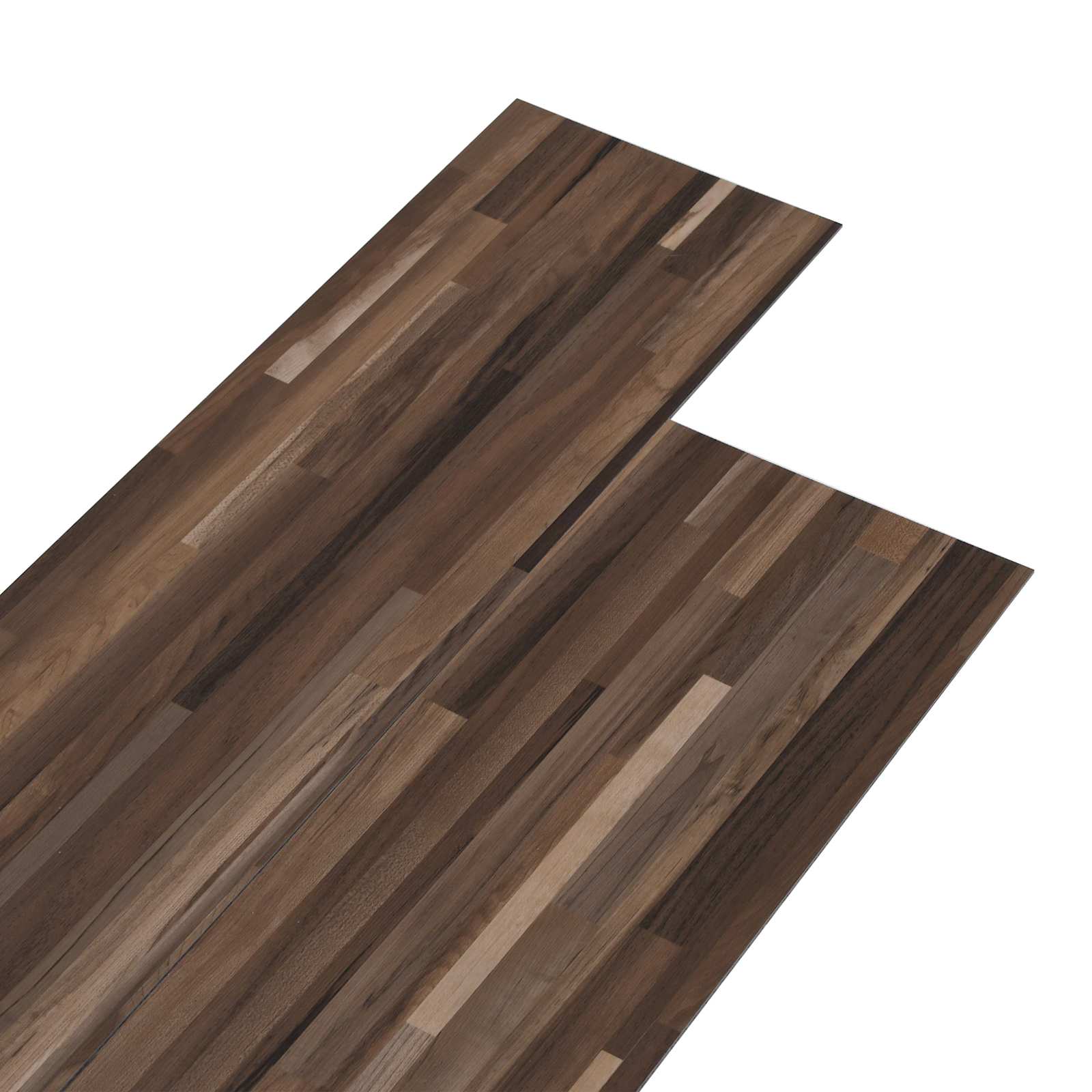 Pranchas de piso PVC autoadesivas marrom listrado 30,5 x 61 cm
