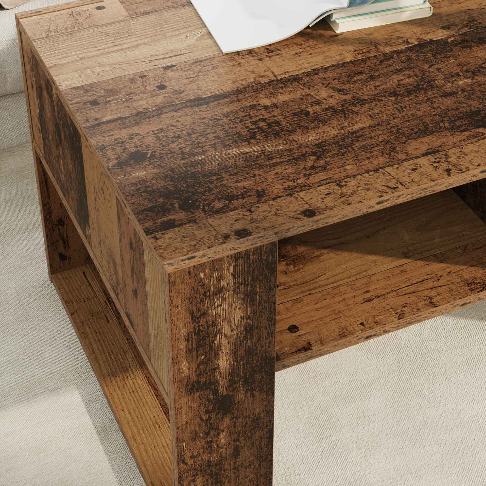 Mesa de centro madeira antiga 92 x 53 x 45 cm