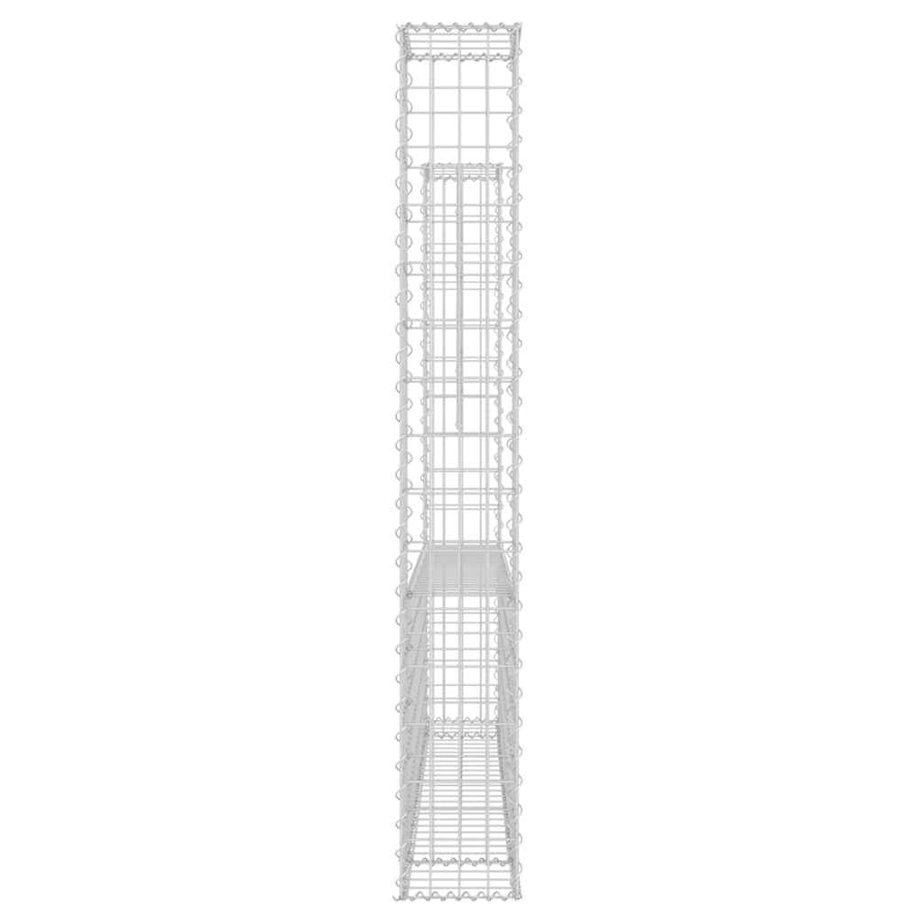 Cesto gabião em forma de u c/ 2 postes 140x20x150 cm ferro