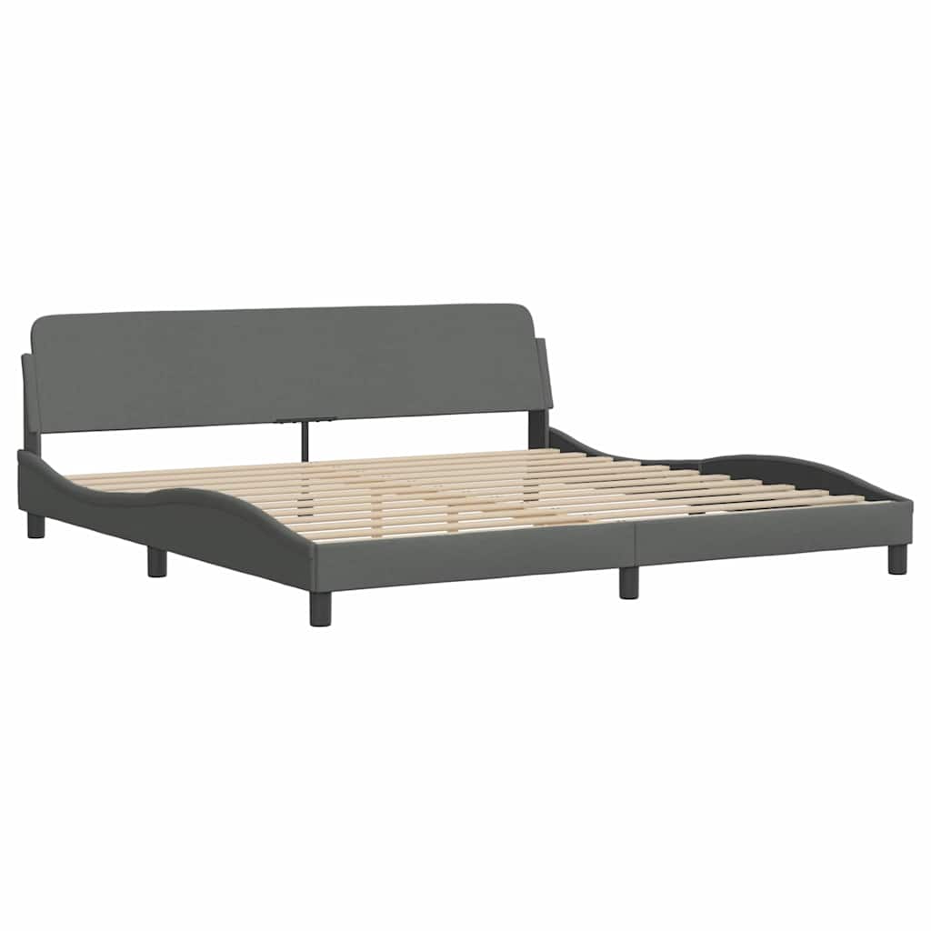 Cama com colchão dover 200x200 cm tecido cinzento-escuro