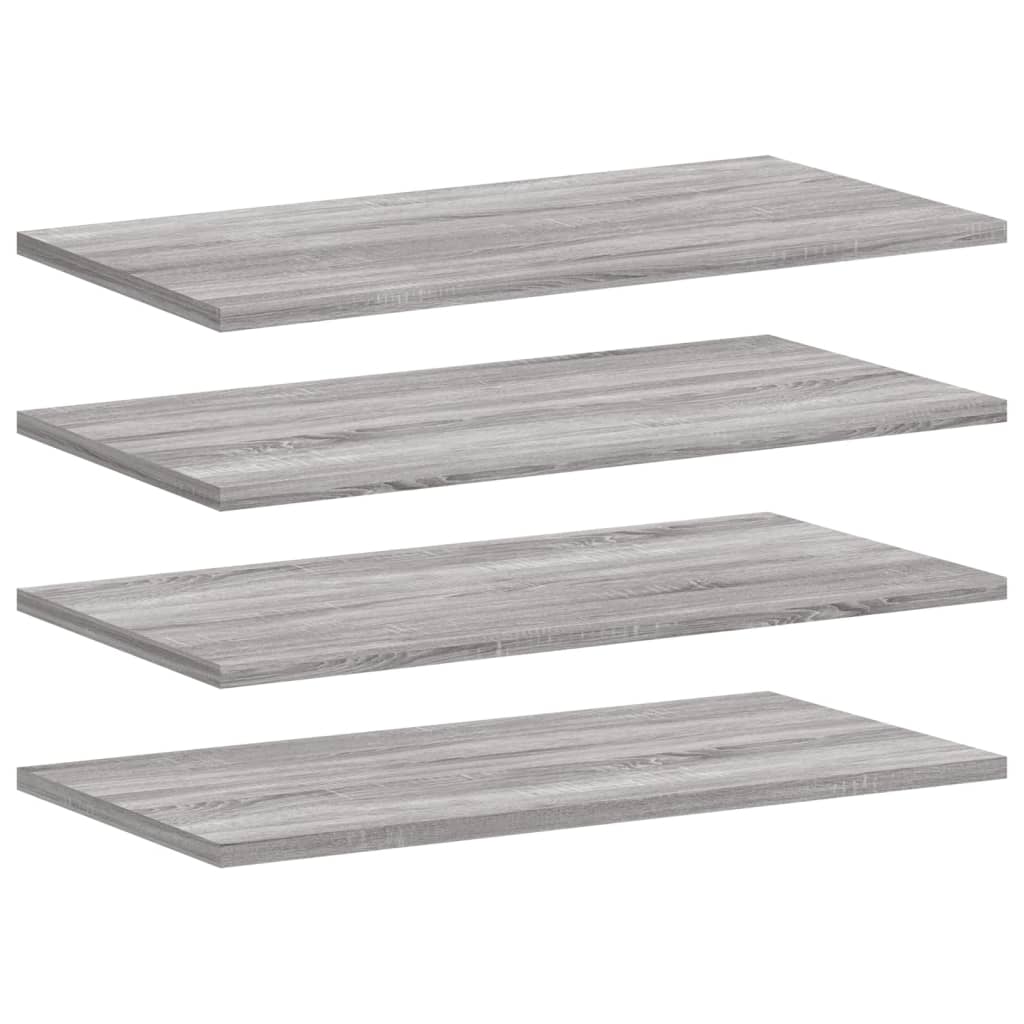 Prateleiras de parede 4pcs derivados de madeira cinzento sonoma