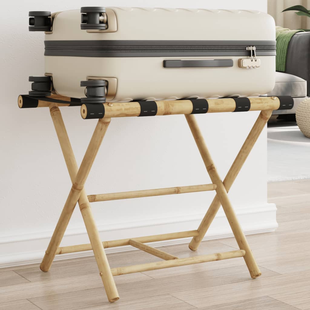 Suporte de bagagem dobrável 62x42x50,5 cm bambu