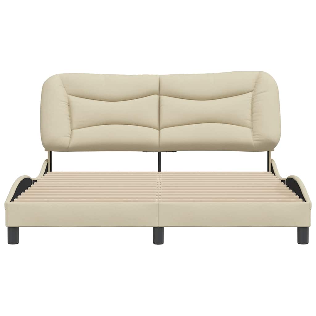 Estrutura de cama sem colchão hvar 160x200 cm tecido cor creme
