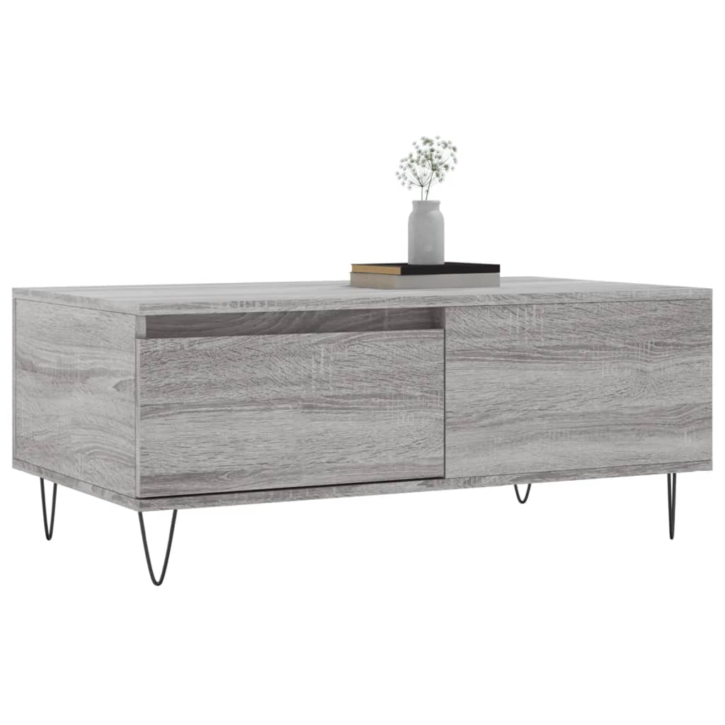 Mesa de centro 90x50x36,5 cm derivados madeira cinzento sonoma