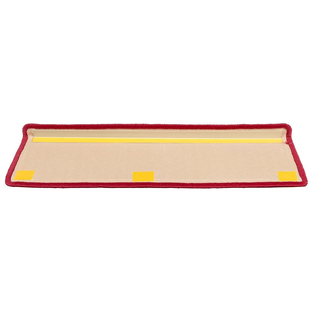 Tapetes de escada autoadesivos 15 pcs 65x21x4 cm vermelho