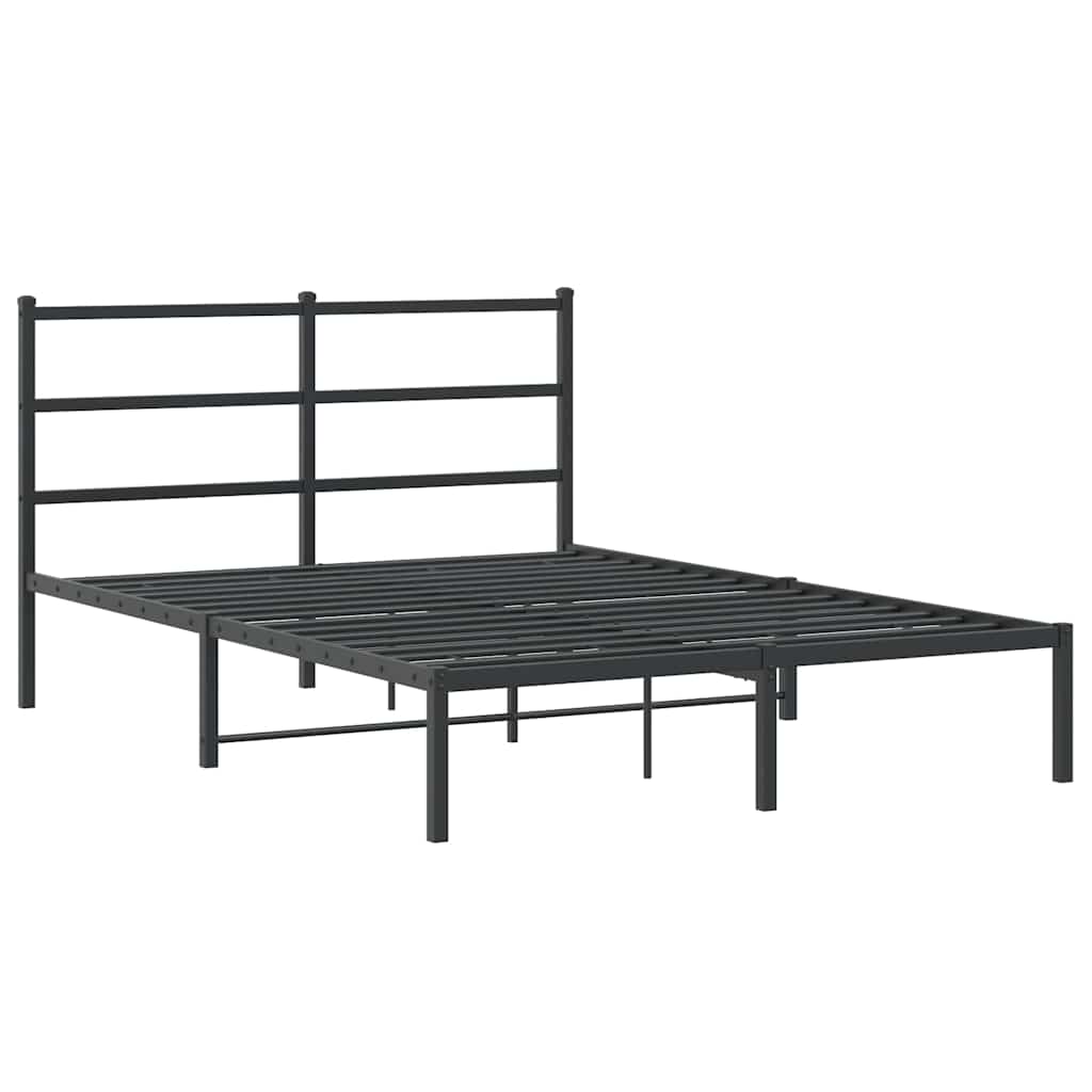 Estrutura de cama com cabeceira 140x200 cm metal preto