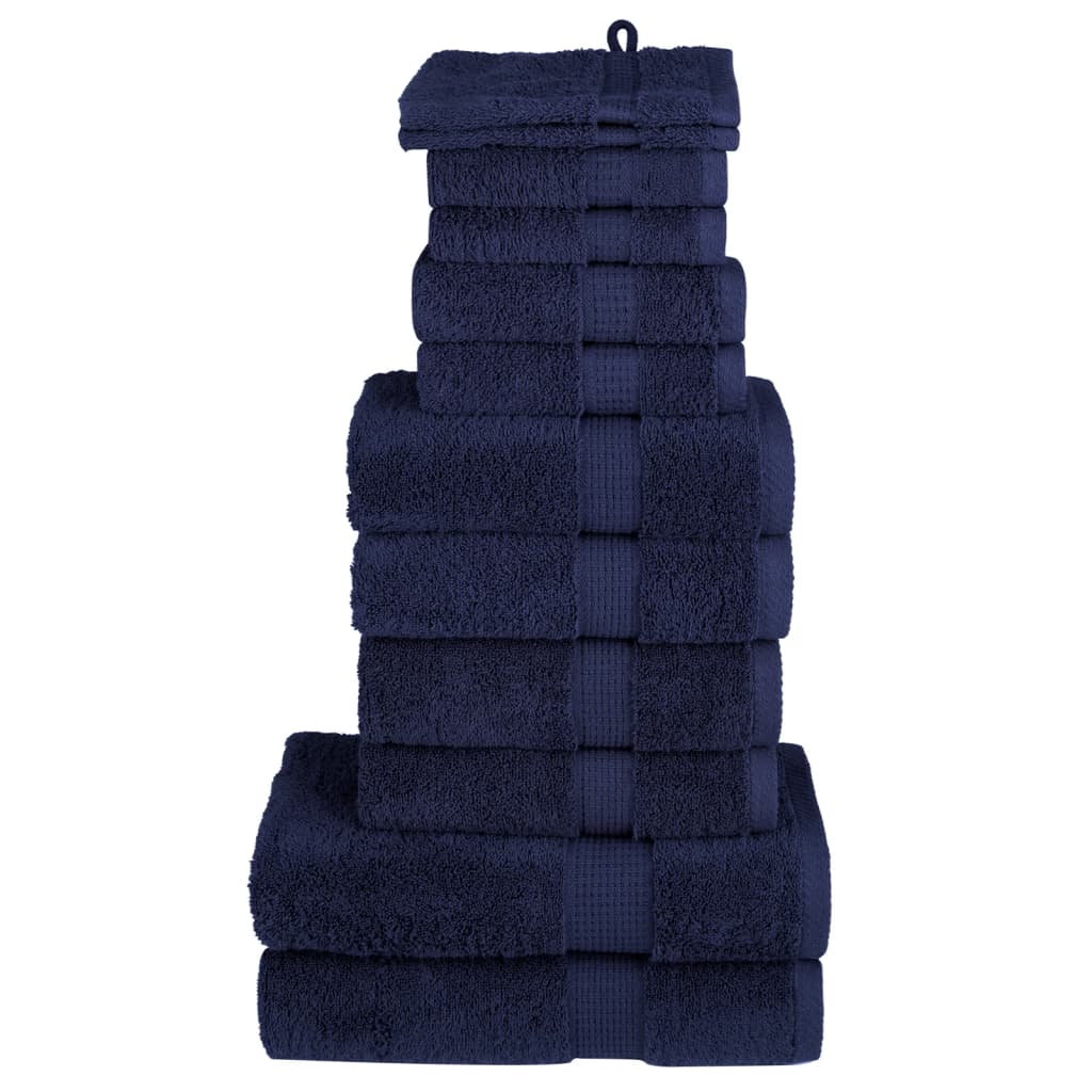 12Pcs conjunto toalha premium solund 600 gsm azul-marinho