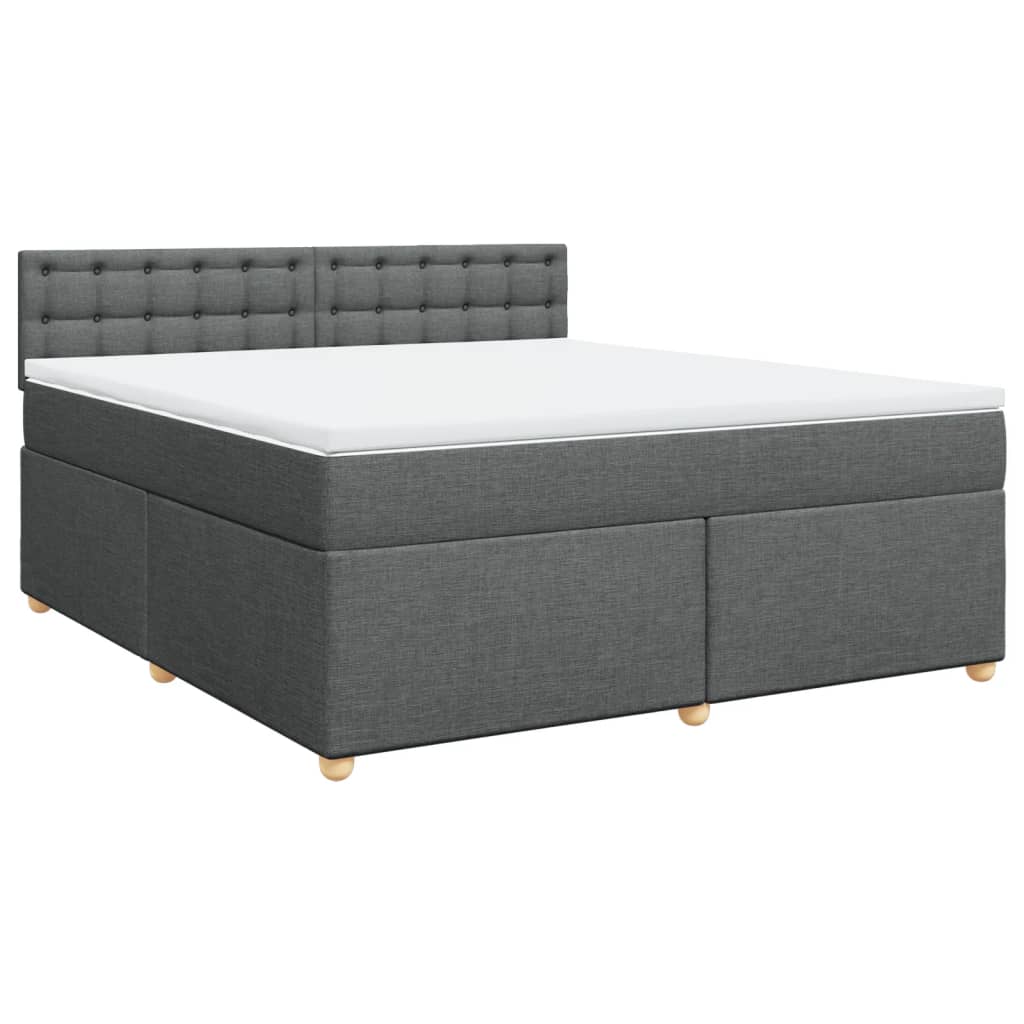 Cama com molas/colchão 180x200 cm tecido cinzento-escuro
