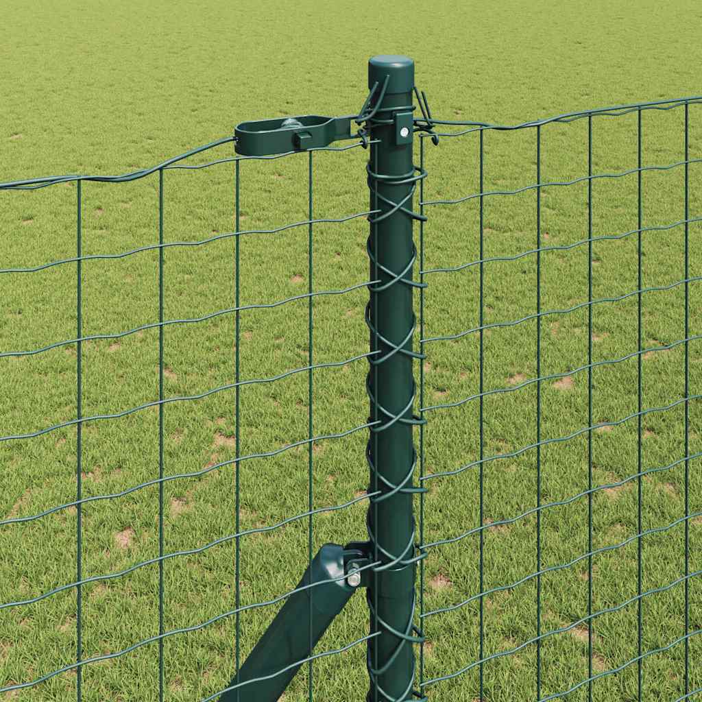 Poste de cerca 12 unid. verde aço com revestimento em pó
