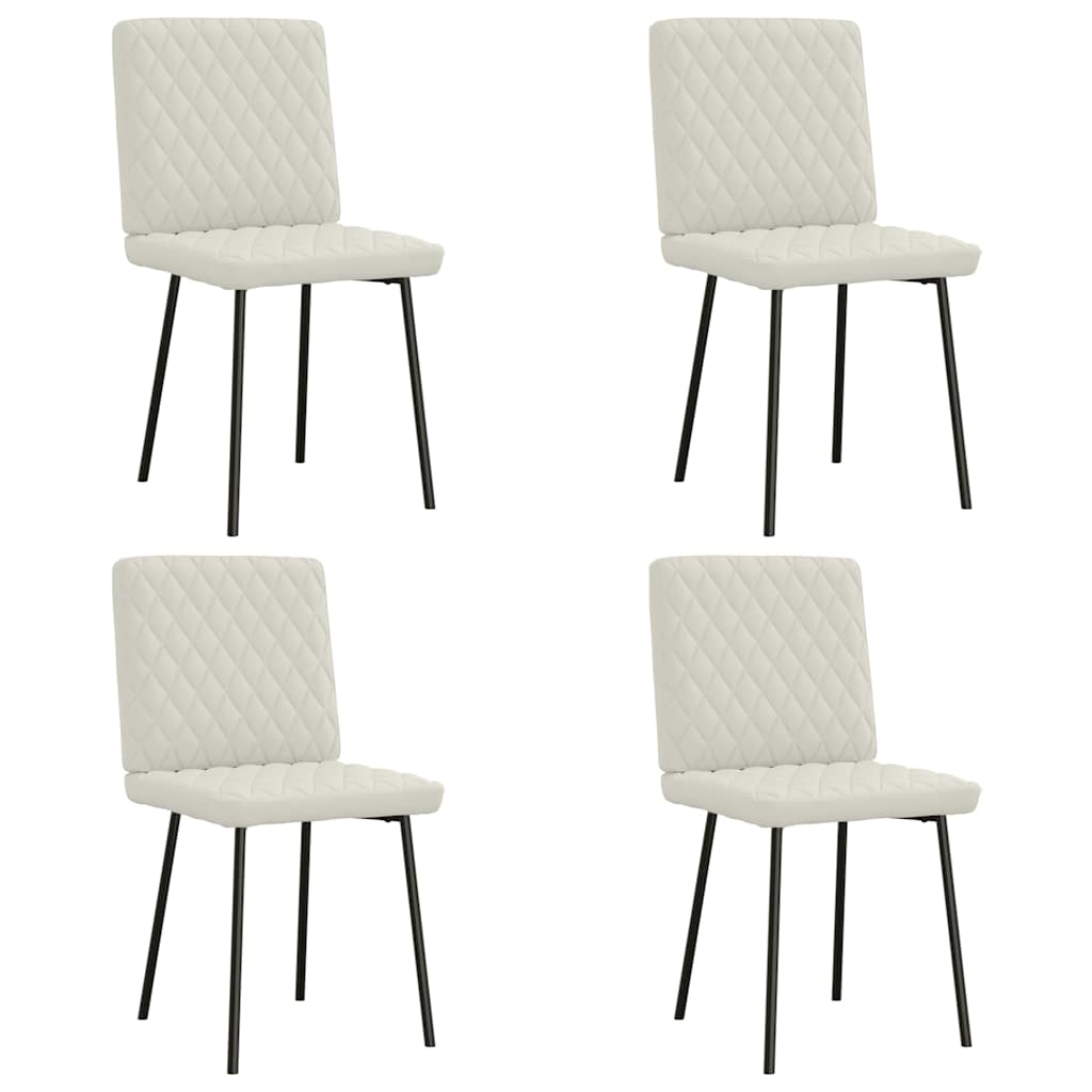 Cadeiras de jantar 4 pcs veludo cor creme