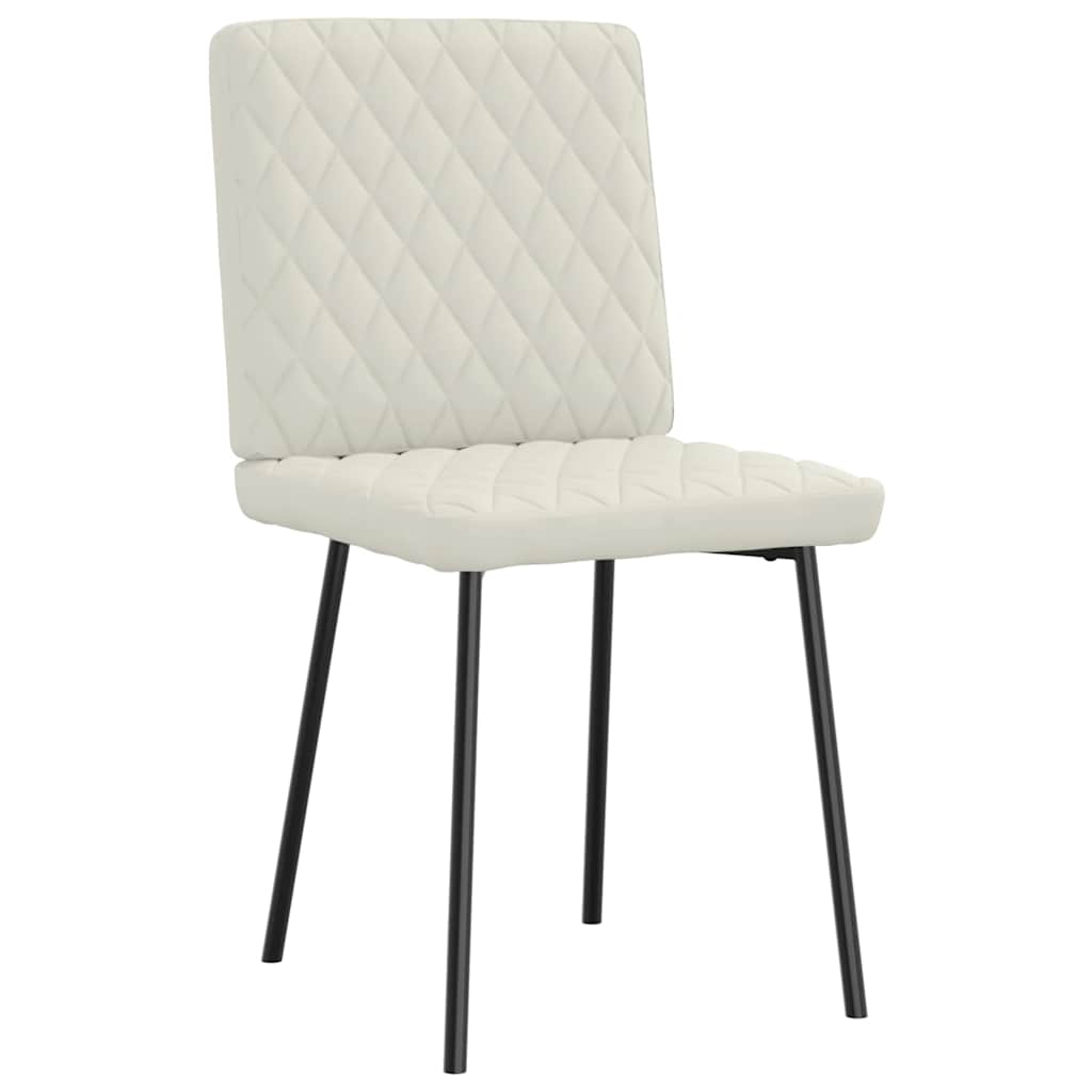 Cadeiras de jantar 4 pcs veludo cor creme