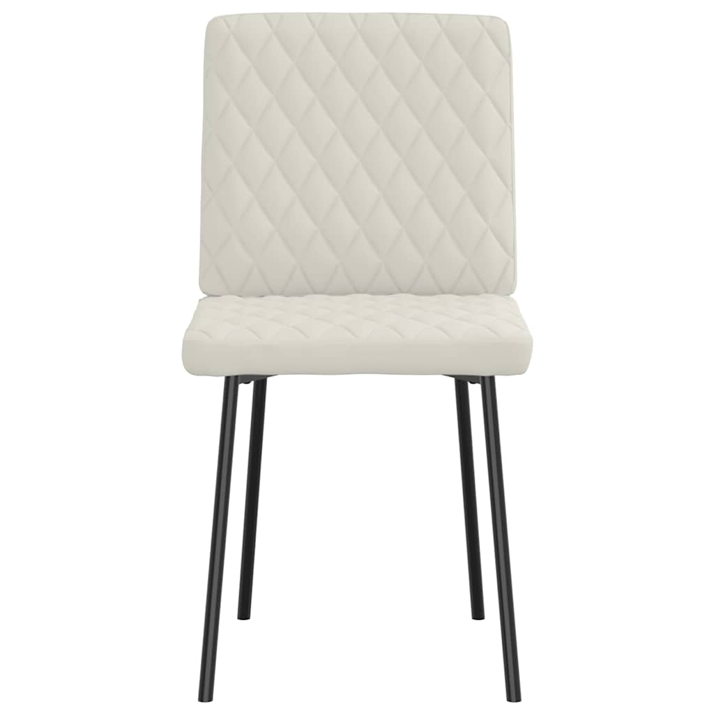 Cadeiras de jantar 4 pcs veludo cor creme