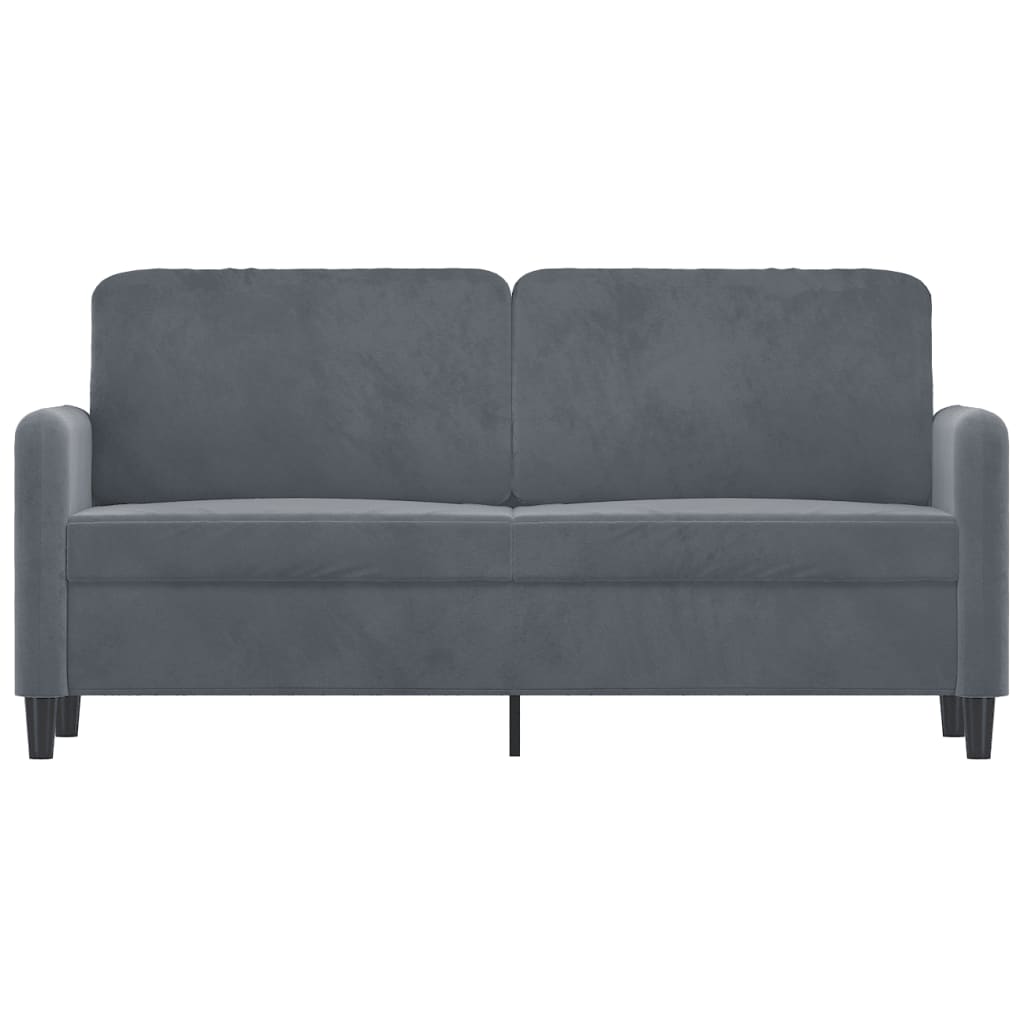 Sofá de 2 lugares 140 cm veludo cinza-escuro