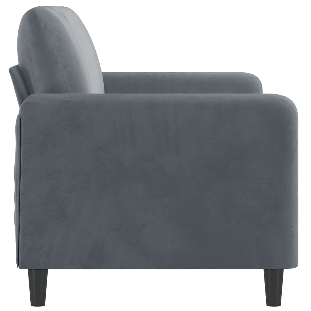 Sofá de 2 lugares 140 cm veludo cinza-escuro